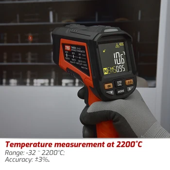 IR Endüstriyel Kızılötesi Termometre-32 ~ 1080 1380 1680 1880 2200 ℃ Derece lazer silahi temassız Sıcaklık test ölçüm cihazı