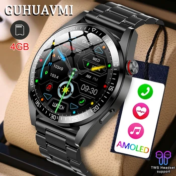 2023 İş Akıllı saatler Erkekler Sesli Arama Spor İzle Kalp Hızı Monitörü 4G Bellek Müzik Smartwatch Xiaomi Huawei İçin İphone