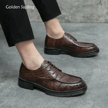Altın Fidan Moda erkek Resmi Ayakkabı Ofis Elbise Flats Casual İş Oxfords Eğlence Loafer'lar Zarif Erkekler Parti Ayakkabı