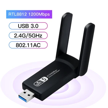 1200Mbps USB WiFi adaptörü Çift bantlı kablosuz ağ Lan kartı WiFi alıcısı 802.11 ac Wi-fi harici masaüstü İçin