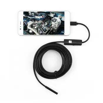 5.5 mm Endoskop USB Mini Kamera Esnek IP67 Su Geçirmez mikro usb Muayene Borescope android kamera 6 LED Ayarlanabilir