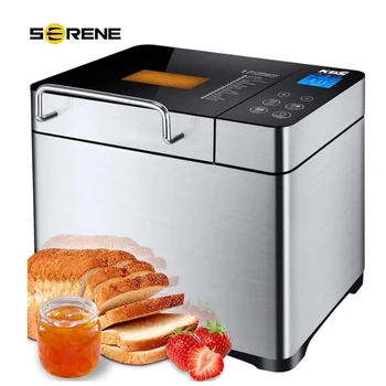 KBS 17-in-1 ekmek makinesi, 2LB Tüm Paslanmaz Çelik ekmek makinesi Otomatik Meyve Fındık Dağıtıcı, yapışmaz Seramik Tava,