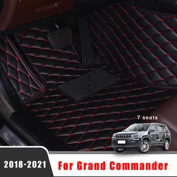LHD Jeep Grand Komutanı 2021 2020 2019 2018 (7 Kişilik) araba Paspaslar Aksesuarları İç Parçaları Döşeme Hatları Kilim Pedallar