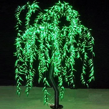Yapay aydınlık söğüt ağacı ışık 1152 pcs LED 2 m/6.6 ft yükseklik yağmur geçirmez tasarım için açık bahçe noel süslemeleri