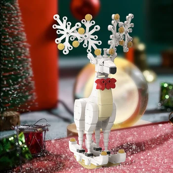 Gobricks Noel Elk Yapı Taşları Süslemeleri 2022 Geyik Hayvan Blokları Ev Süsler Ekran için Yeni Yıl Noel Hediye Fikirleri
