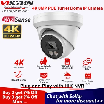 Vikylin 6MP IP Güvenlik Kamera Hik Uyumlu Onvif POE SD İnsan Araç Algılama İki Yönlü Ses CCTV Gözetim kamera